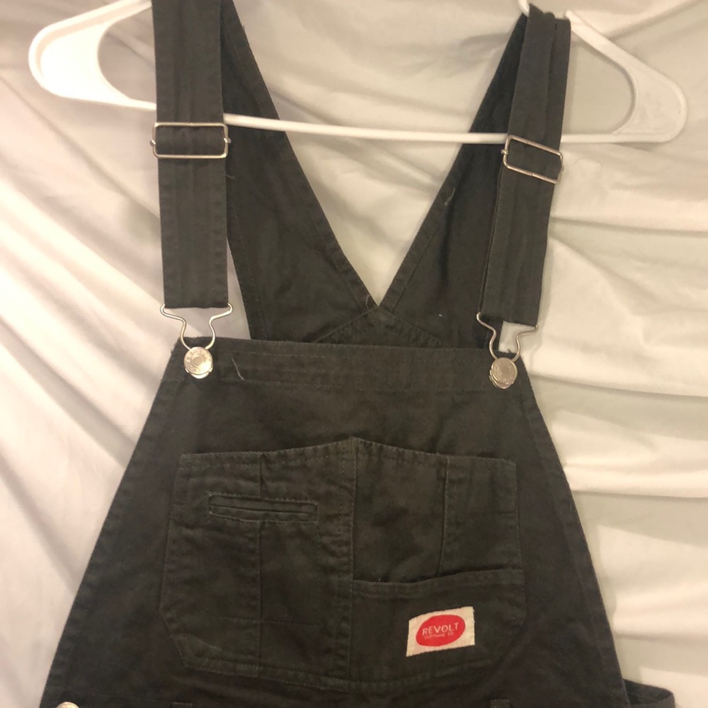 Vintage Style Revolt Jeans Olive Overalls